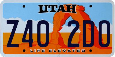 UT license plate Z402DO