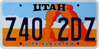 UT license plate Z402DZ