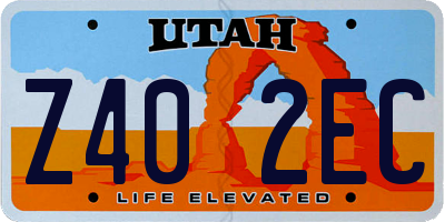 UT license plate Z402EC