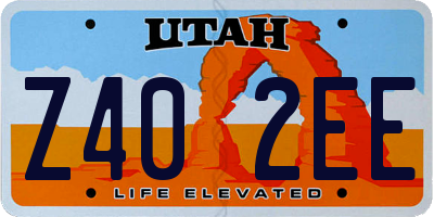UT license plate Z402EE