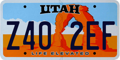 UT license plate Z402EF