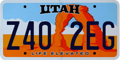 UT license plate Z402EG