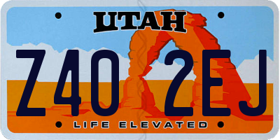 UT license plate Z402EJ