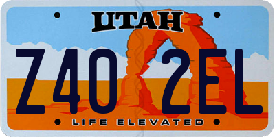 UT license plate Z402EL