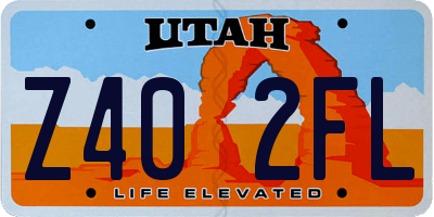UT license plate Z402FL