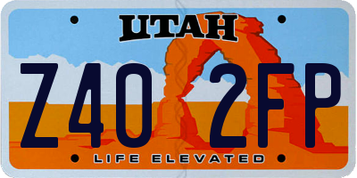 UT license plate Z402FP