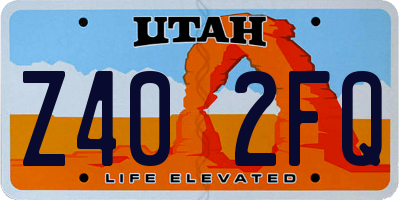 UT license plate Z402FQ
