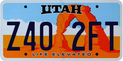 UT license plate Z402FT