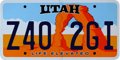UT license plate Z402GI