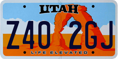 UT license plate Z402GJ