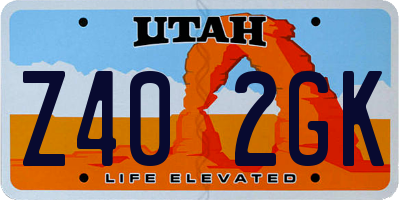 UT license plate Z402GK