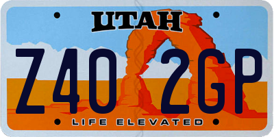 UT license plate Z402GP