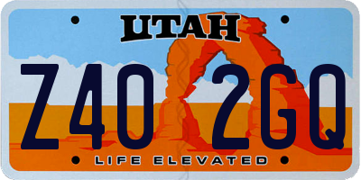 UT license plate Z402GQ