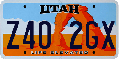 UT license plate Z402GX