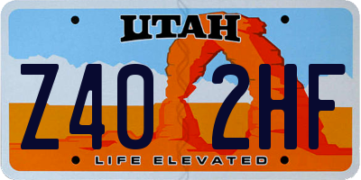 UT license plate Z402HF