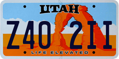 UT license plate Z402II