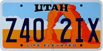 UT license plate Z402IX