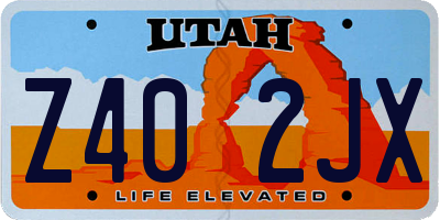 UT license plate Z402JX
