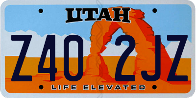 UT license plate Z402JZ