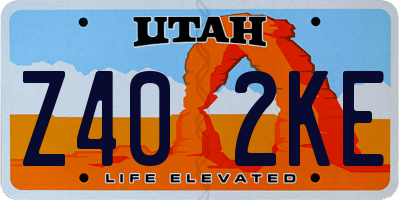 UT license plate Z402KE