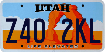 UT license plate Z402KL