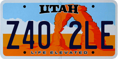 UT license plate Z402LE
