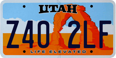 UT license plate Z402LF