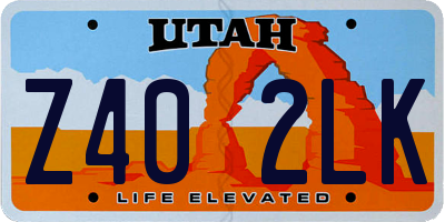 UT license plate Z402LK