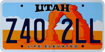 UT license plate Z402LL