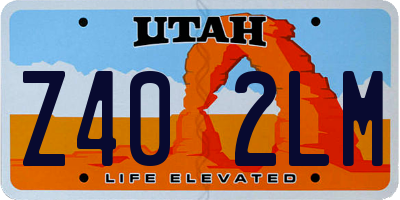 UT license plate Z402LM