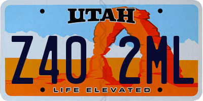 UT license plate Z402ML