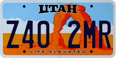 UT license plate Z402MR