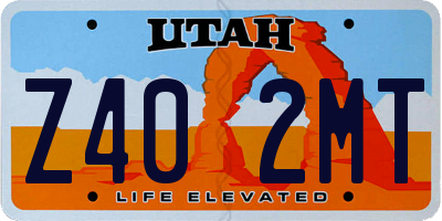 UT license plate Z402MT