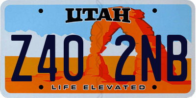 UT license plate Z402NB