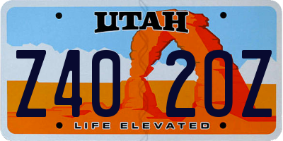 UT license plate Z402OZ