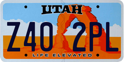 UT license plate Z402PL