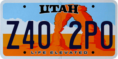 UT license plate Z402PO