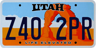 UT license plate Z402PR