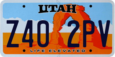 UT license plate Z402PV