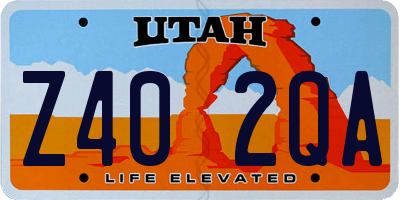 UT license plate Z402QA