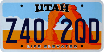 UT license plate Z402QD