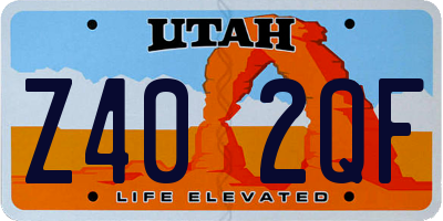 UT license plate Z402QF