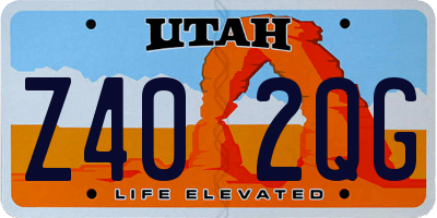 UT license plate Z402QG