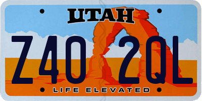 UT license plate Z402QL