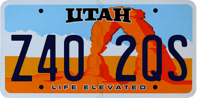 UT license plate Z402QS