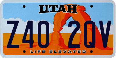 UT license plate Z402QV