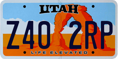 UT license plate Z402RP