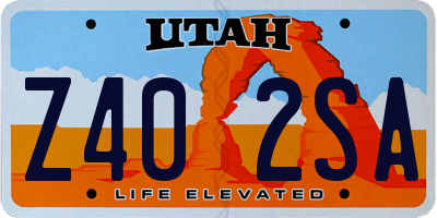 UT license plate Z402SA
