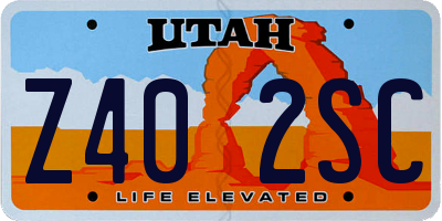 UT license plate Z402SC