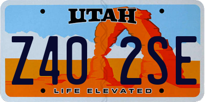 UT license plate Z402SE